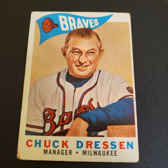 1960 Topps Chuck Dressen #213 + 1961 #137 Milwaukee Braves Manager 2 Card Lot - Picture 2 of 5